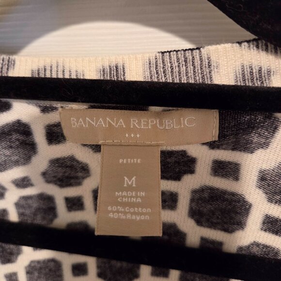 Banana Republic Black White Geometric Cardigan Womens Medium - Picture 3 of 3